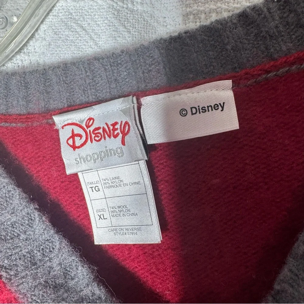 Vintage Mickey Mouse Christmas Sweater Wool Blend‎ Fair Isle Red Disney Size XL - Picture 3 of 6